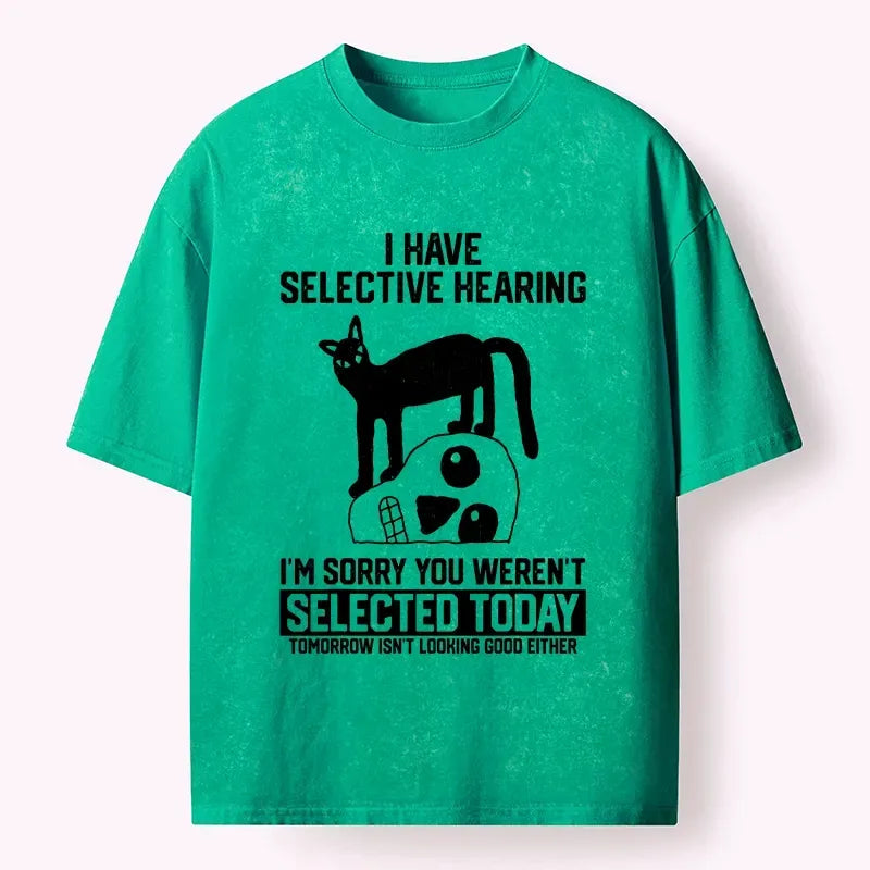 Selective Hearing Cat Meme Unisex Tee