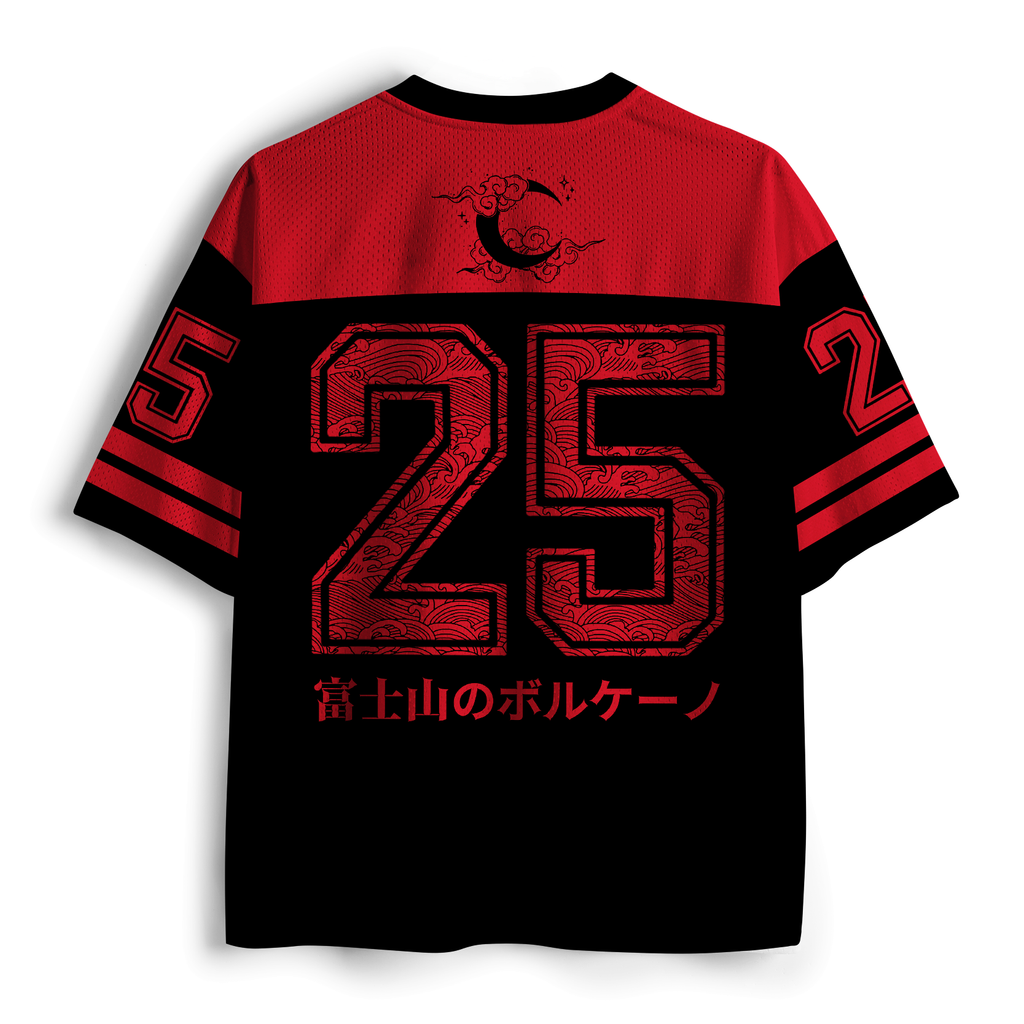 Trendy Mount Fuji Ukiyo-e Mesh Jersey