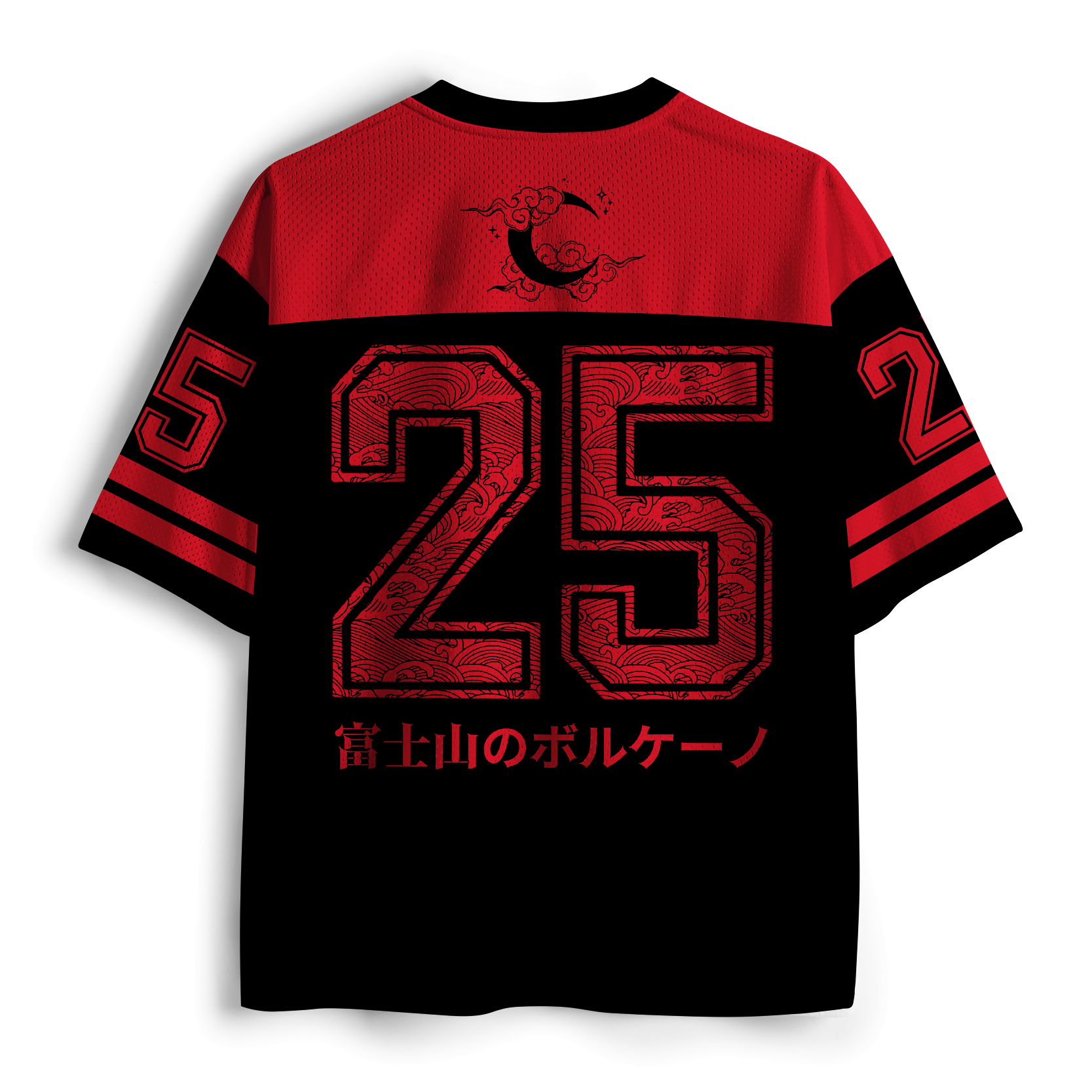 Trendy Mount Fuji Ukiyo-e Mesh Jersey
