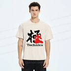 Japanese Kanji Washed T-Shirt for Streetwear
