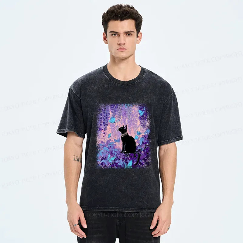 Vintage Ukiyo-e Style Washed T-Shirt Streetwear
