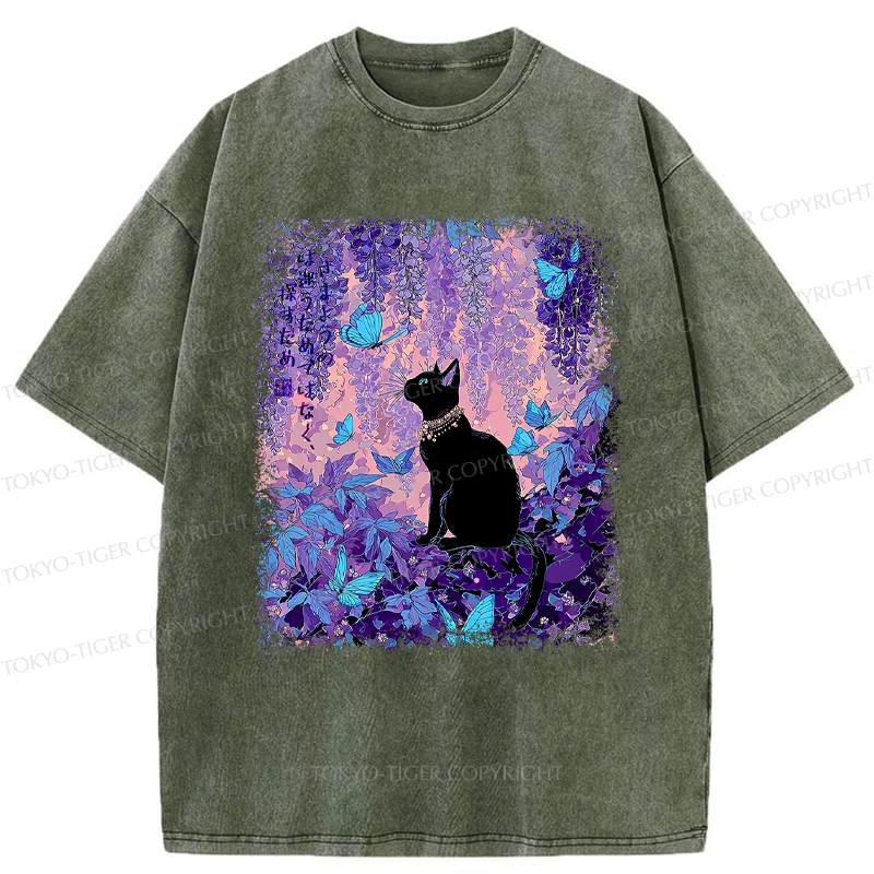 Vintage Ukiyo-e Style Washed T-Shirt Streetwear