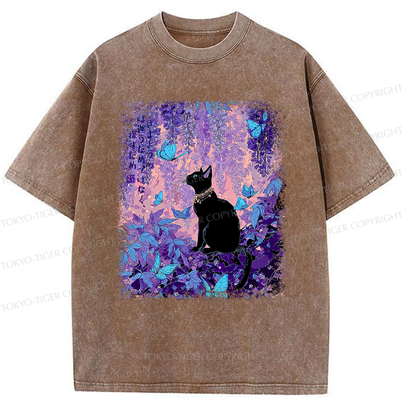 Vintage Ukiyo-e Style Washed T-Shirt Streetwear