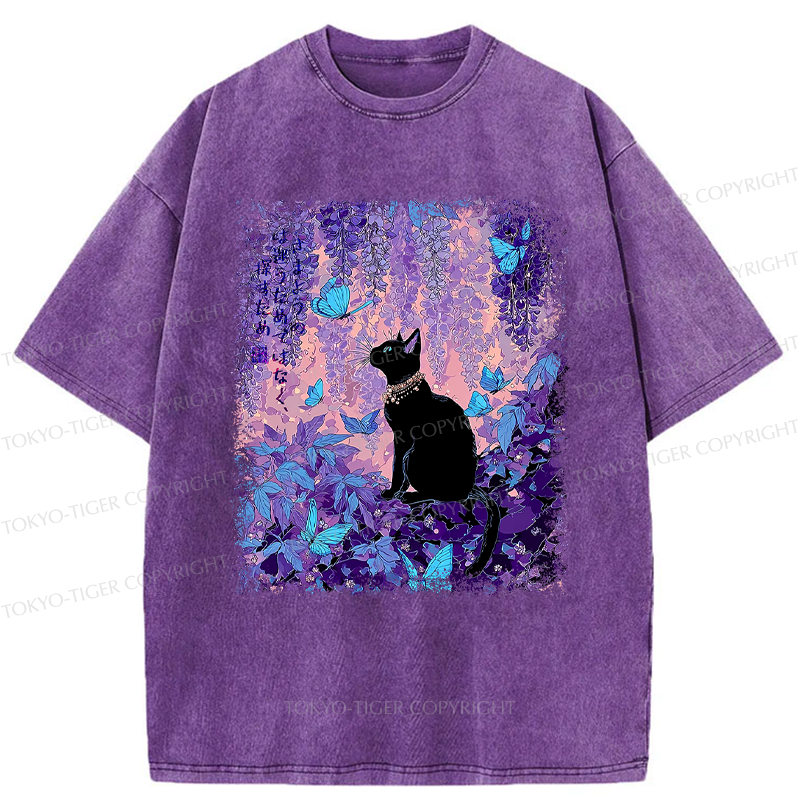 Vintage Ukiyo-e Style Washed T-Shirt Streetwear