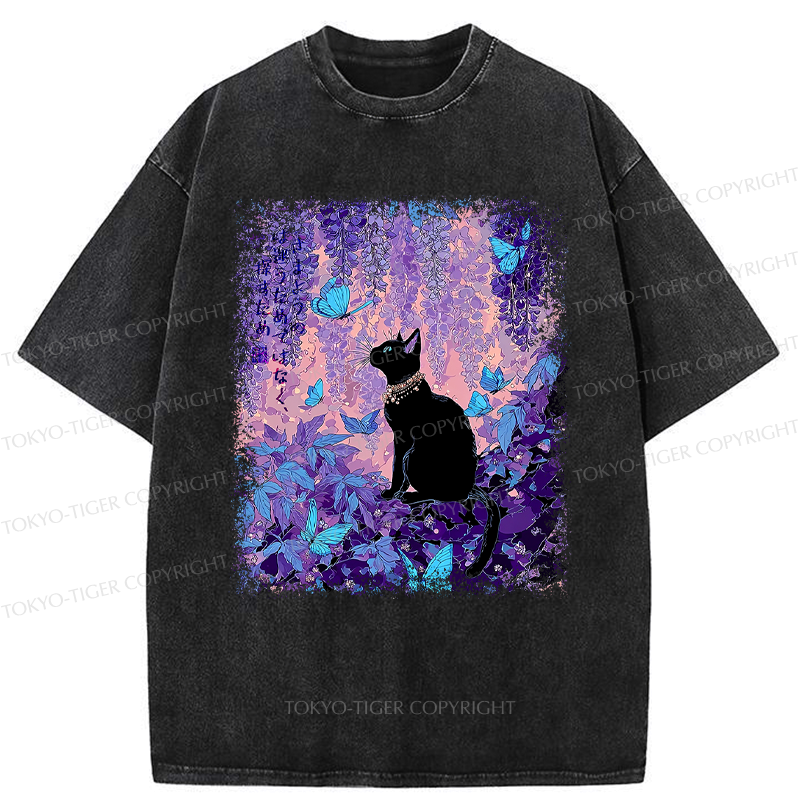 Vintage Ukiyo-e Style Washed T-Shirt Streetwear