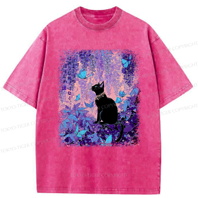 Vintage Ukiyo-e Style Washed T-Shirt Streetwear