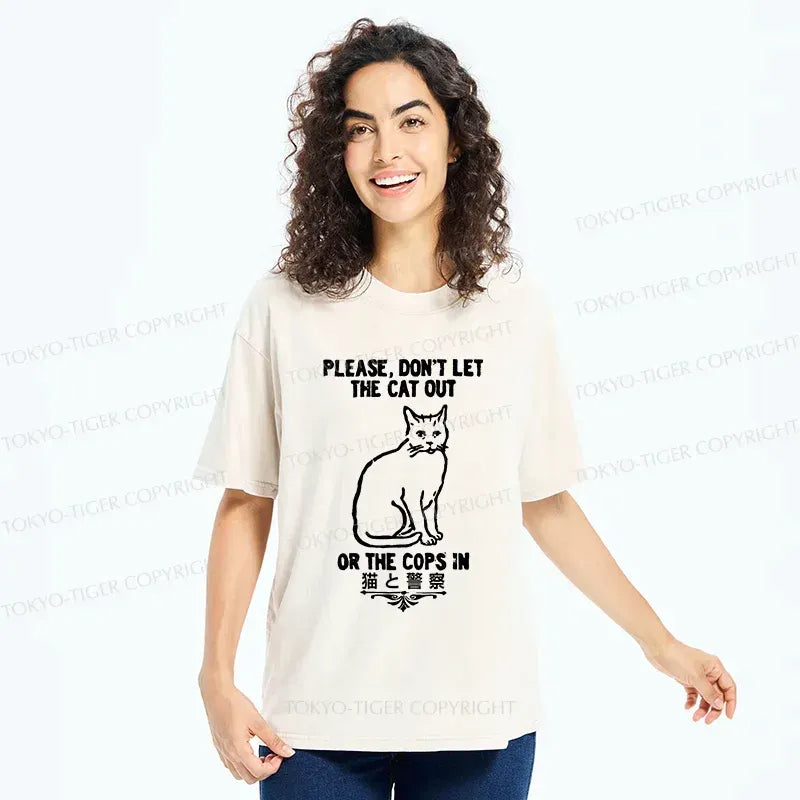 japanese vintage cat t-shirt for daily wear