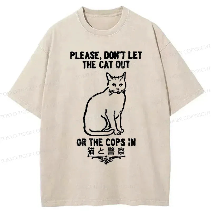 japanese vintage cat t-shirt for daily wear
