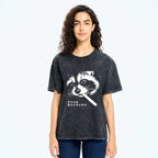 Kyoto-Lion Raccoon Washed Tee for Summer Vacation