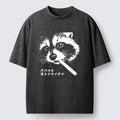 Japanese Vintage Washed Raccoon T-Shirt for Men