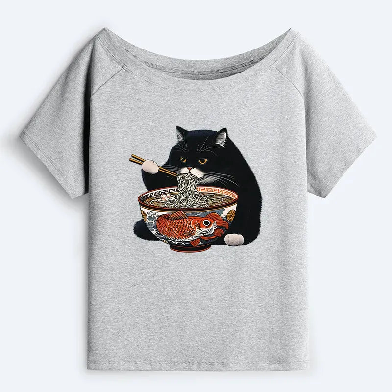 Japanese Vintage Fat Cat Ramen T-Shirt