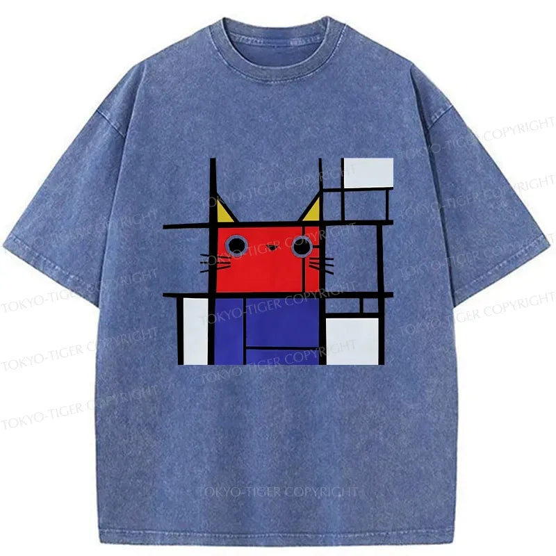 vintage japanese ukiyo-e cat t-shirt for streetwear