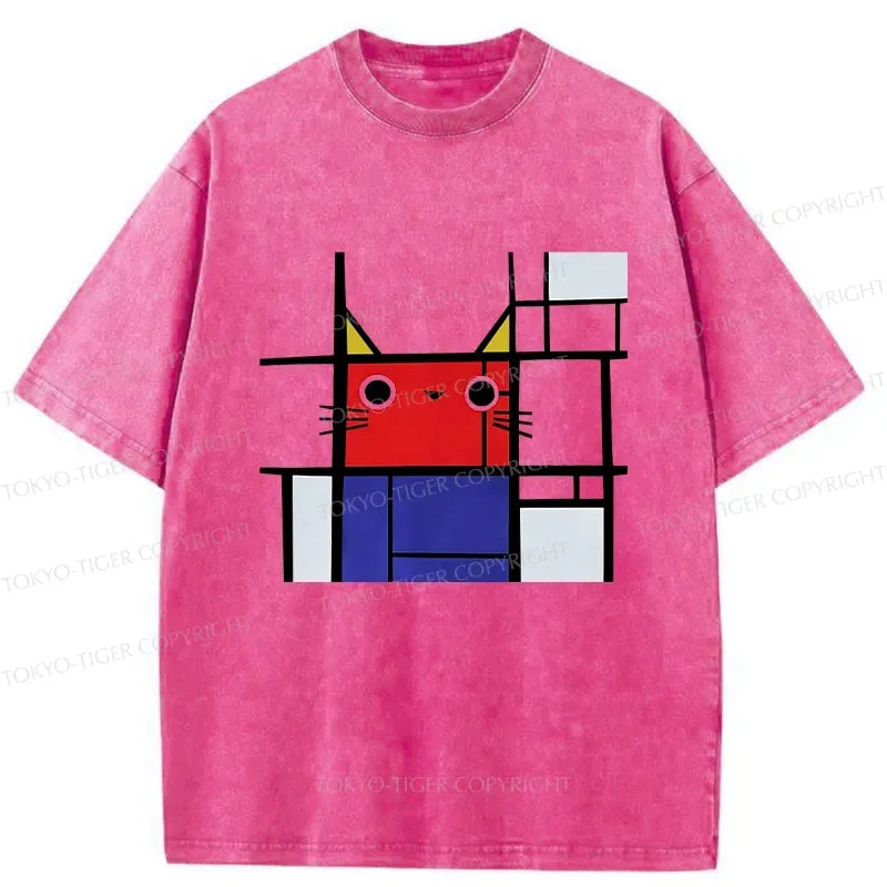 vintage japanese ukiyo-e cat t-shirt for streetwear