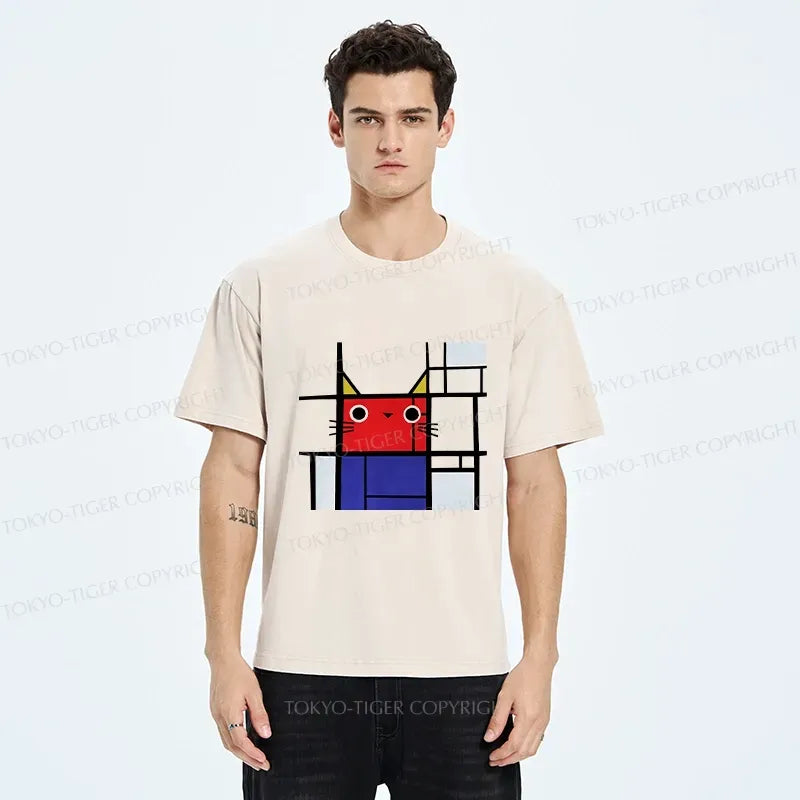 vintage japanese ukiyo-e cat t-shirt for streetwear