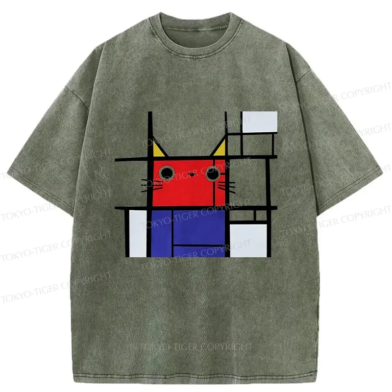 vintage japanese ukiyo-e cat t-shirt for streetwear