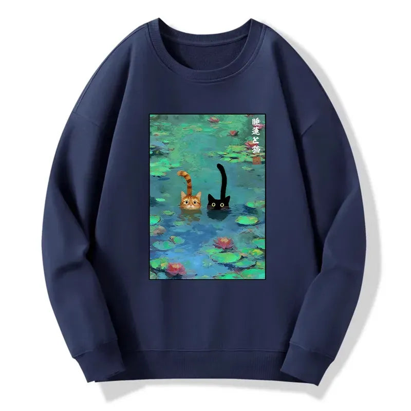 unisex cat sweatshirt for daily wear