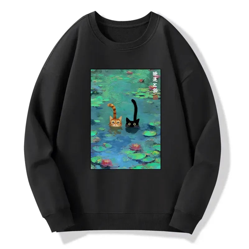unisex cat sweatshirt for daily wear