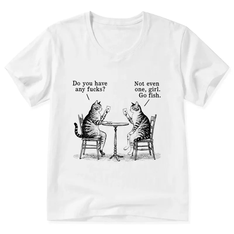 Kyoto-Lion Cat Poker Night V-Neck Classic T-Shirt