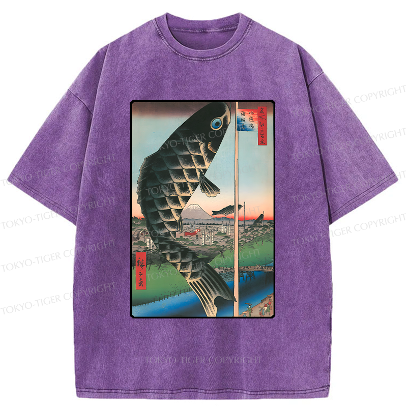 Japanese Carp Streamer Washed T-Shirt