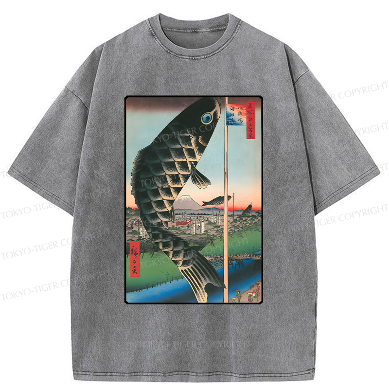 Japanese Carp Streamer Washed T-Shirt