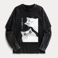 Kyoto-Lion The Cat Is Watching Today Washed Double Layer T-Shirt
