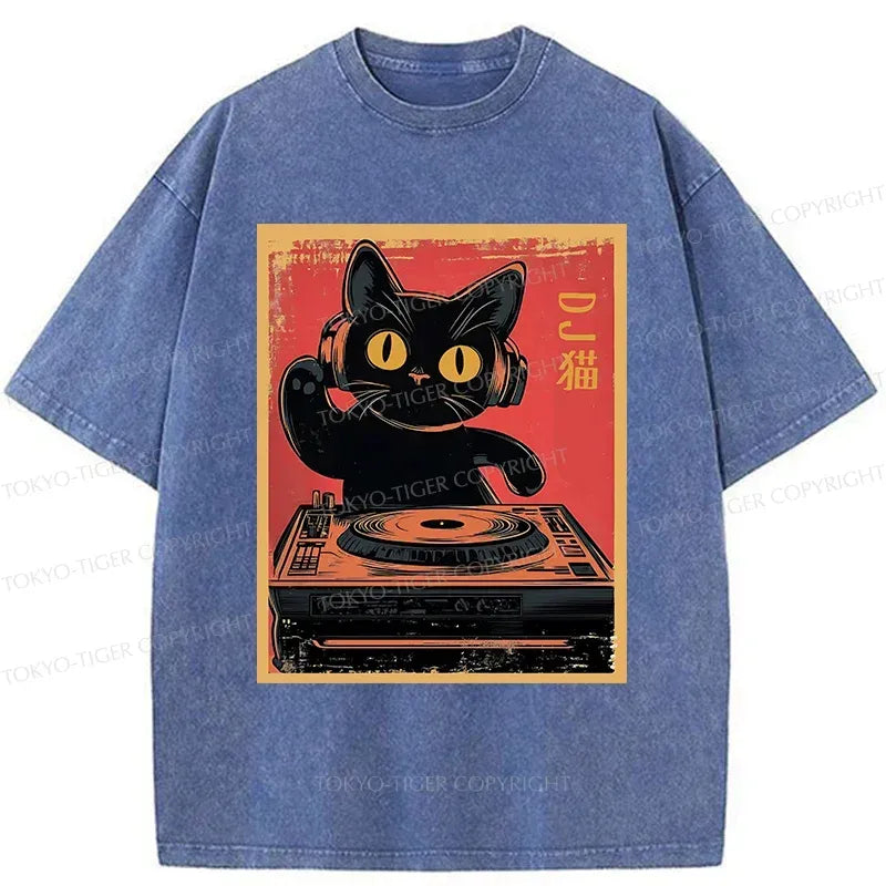 Japanese Cat Washed T-Shirt