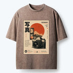 Kyoto-Lion Vintage Japanese Photography Camera Poster Washed T-Shirt