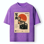 Kyoto-Lion Vintage Japanese Photography Camera Poster Washed T-Shirt