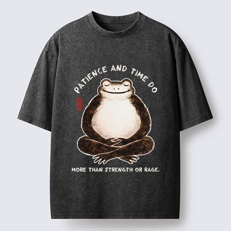 Japanese Zen Frog Washed T-Shirt