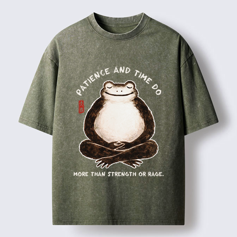Japanese Zen Frog Washed T-Shirt