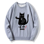 japanese baka cat sweatshirt for daily wear