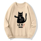 japanese baka cat sweatshirt for daily wear