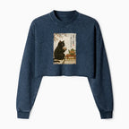 Japanese Vintage Cat Sweatshirt for Women