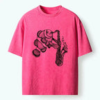 Kyoto-Lion Clownfish Playing The Saxophone Washed T-Shirt