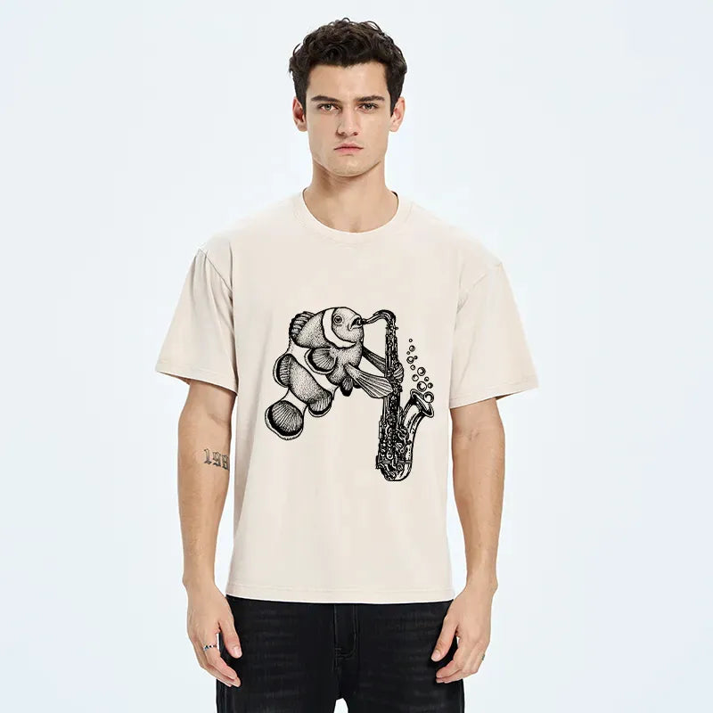 Funny Clownfish Saxophone Classic Tee