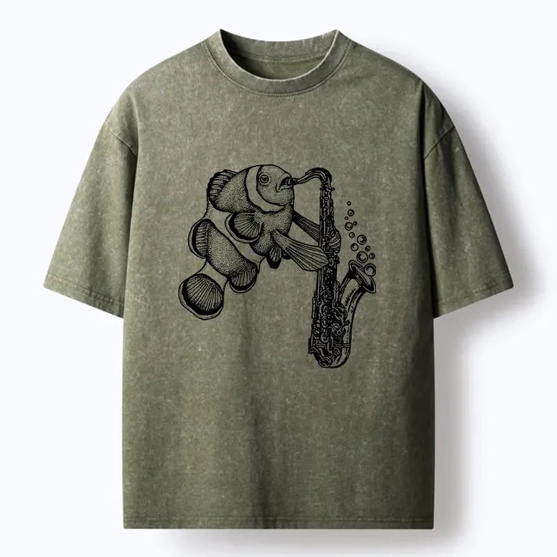 Funny Clownfish Saxophone Classic Tee