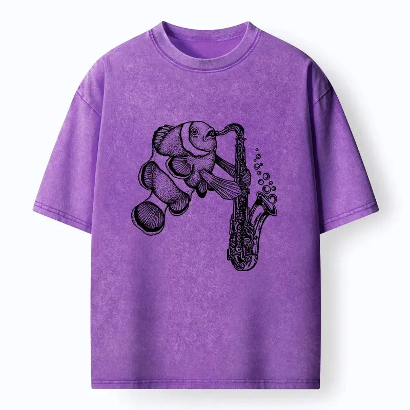 Funny Clownfish Saxophone Classic Tee