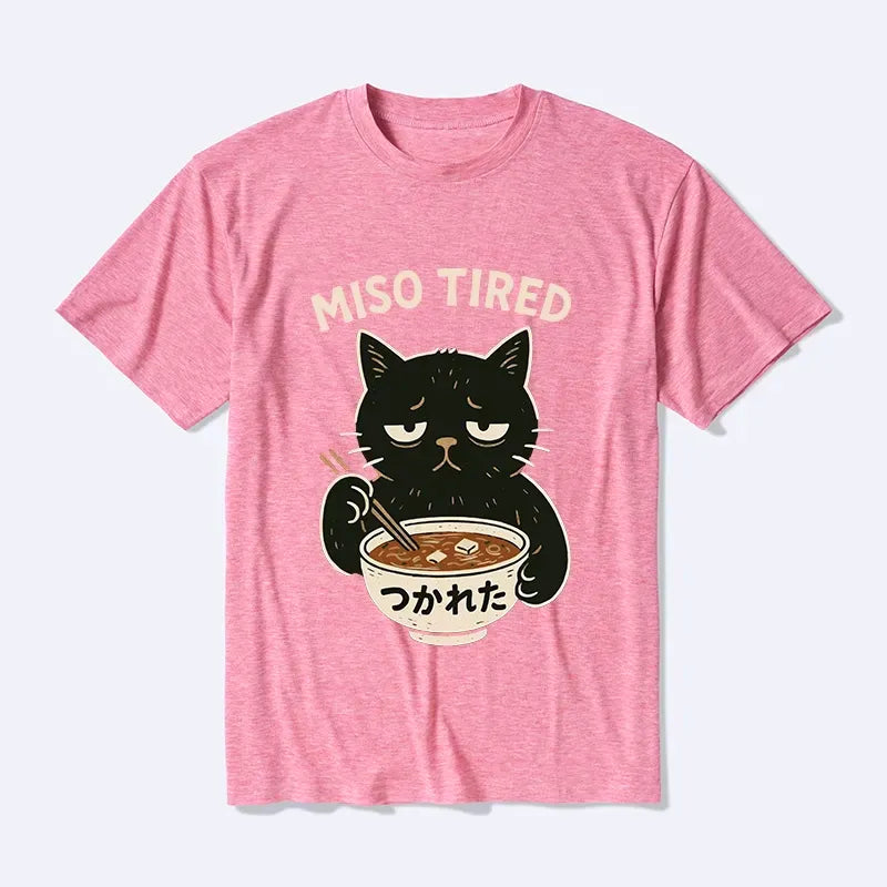 Soft Cotton Blend T-Shirt with Japanese Art