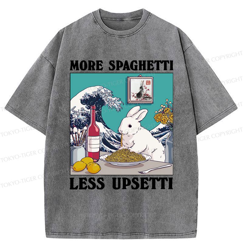 Kyoto-Lion Rabbit Washed T-Shirt for Daily Wear