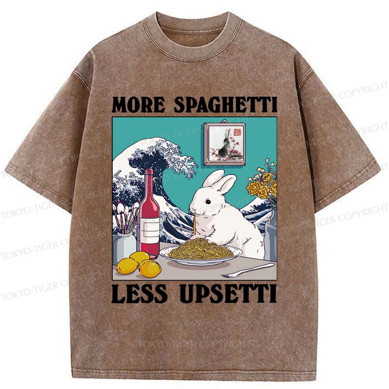 Kyoto-Lion More Spaghetti Less Upsetti Rabbit Washed T-Shirt