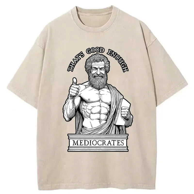 washed cotton humor t-shirt for streetwear
