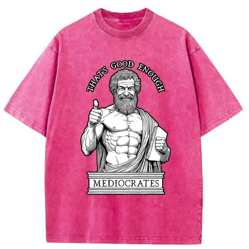 washed cotton humor t-shirt for streetwear