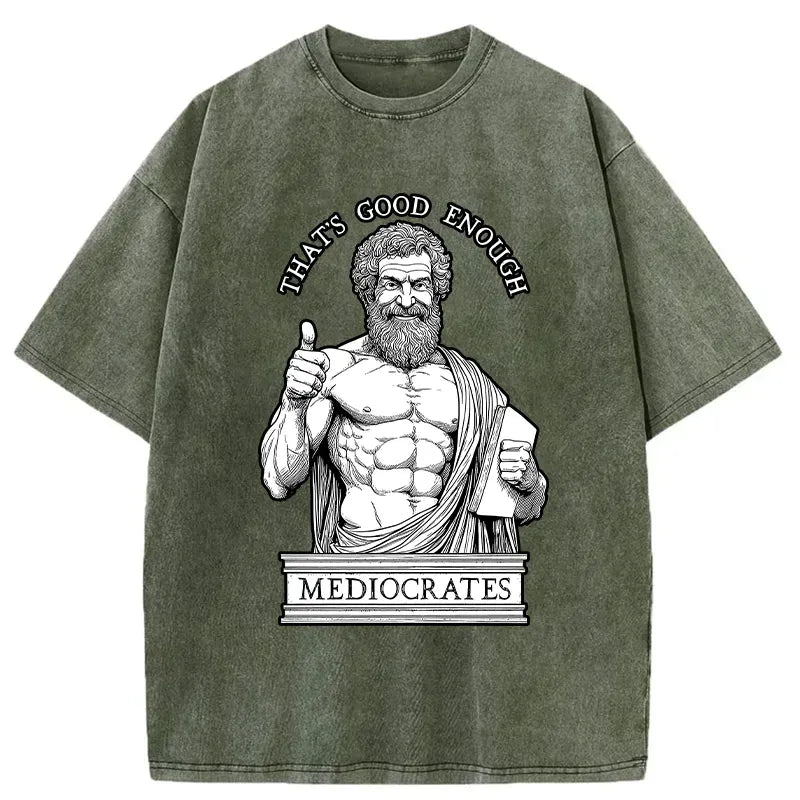Kyoto-Lion Humorous Ancient Philosopher Washed T-Shirt
