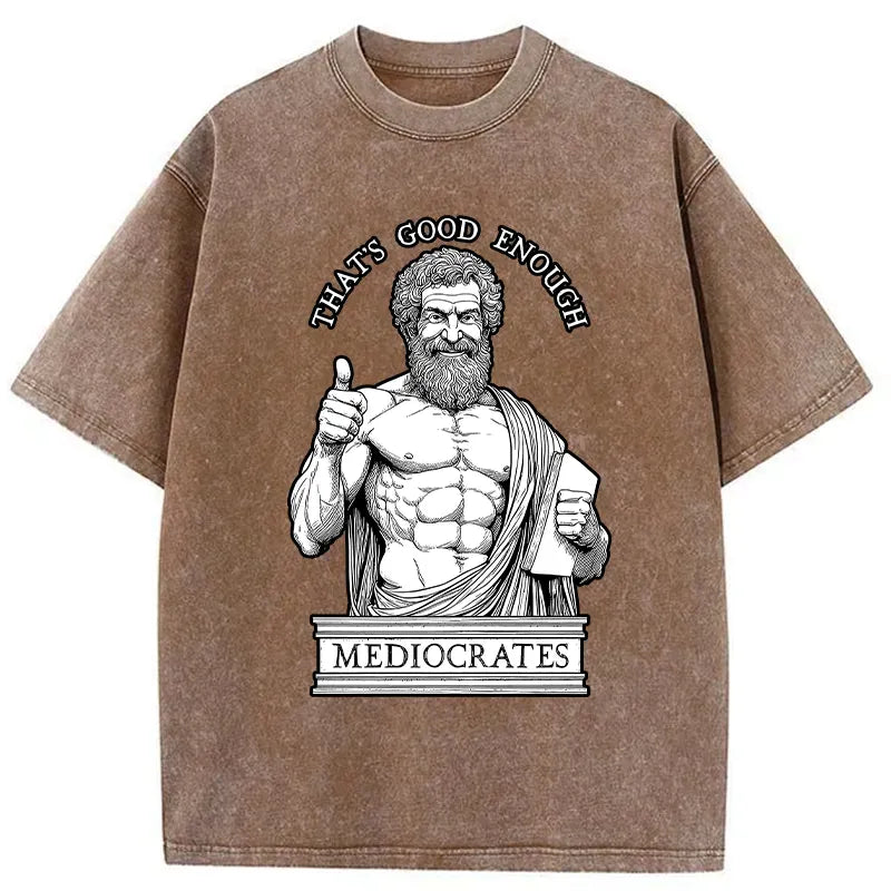 washed cotton humor t-shirt for streetwear