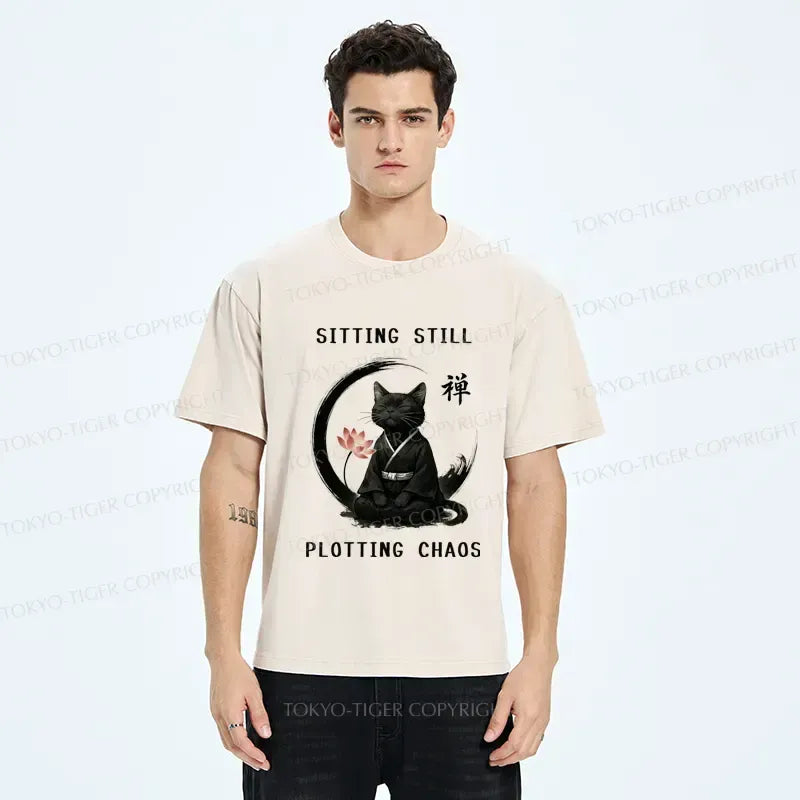 Funny Zen Cat T-Shirt for Daily Wear