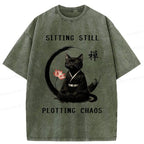 Funny Zen Cat T-Shirt for Daily Wear
