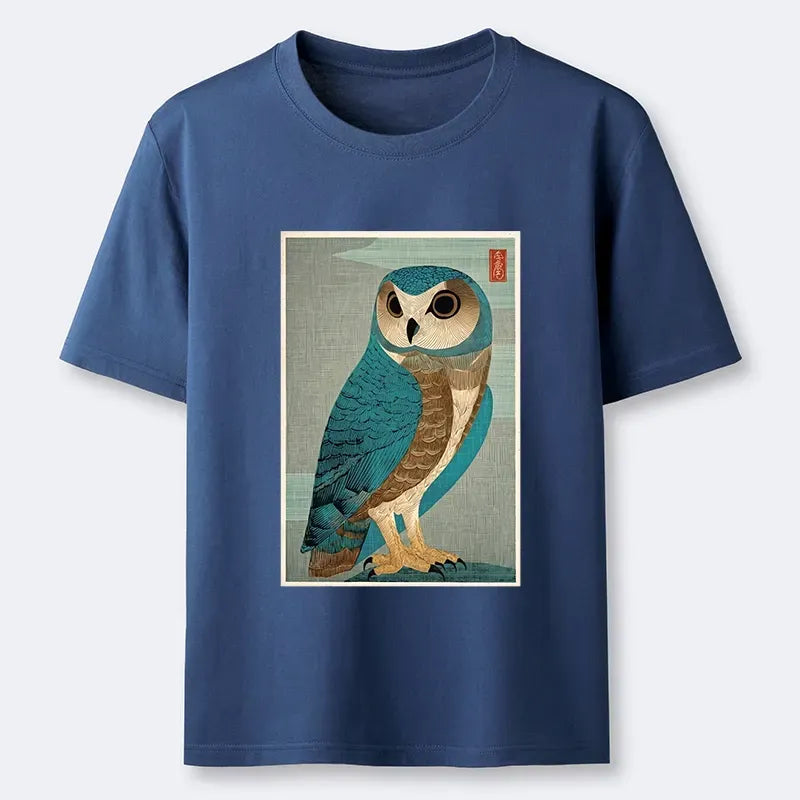 Kyoto-Lion Vintage Owl Woodblock Art Classic T-Shirt