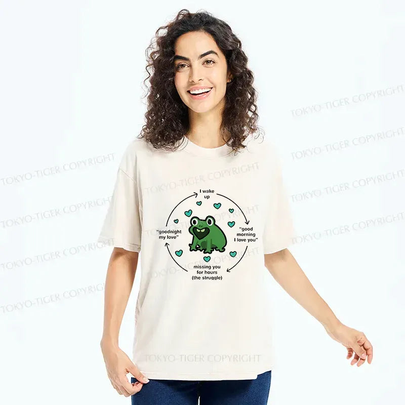 Kyoto-Lion A Frog Deeply In Love Washed T-Shirt