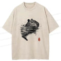 Japanese Capybara Washed T-Shirt Gift Idea