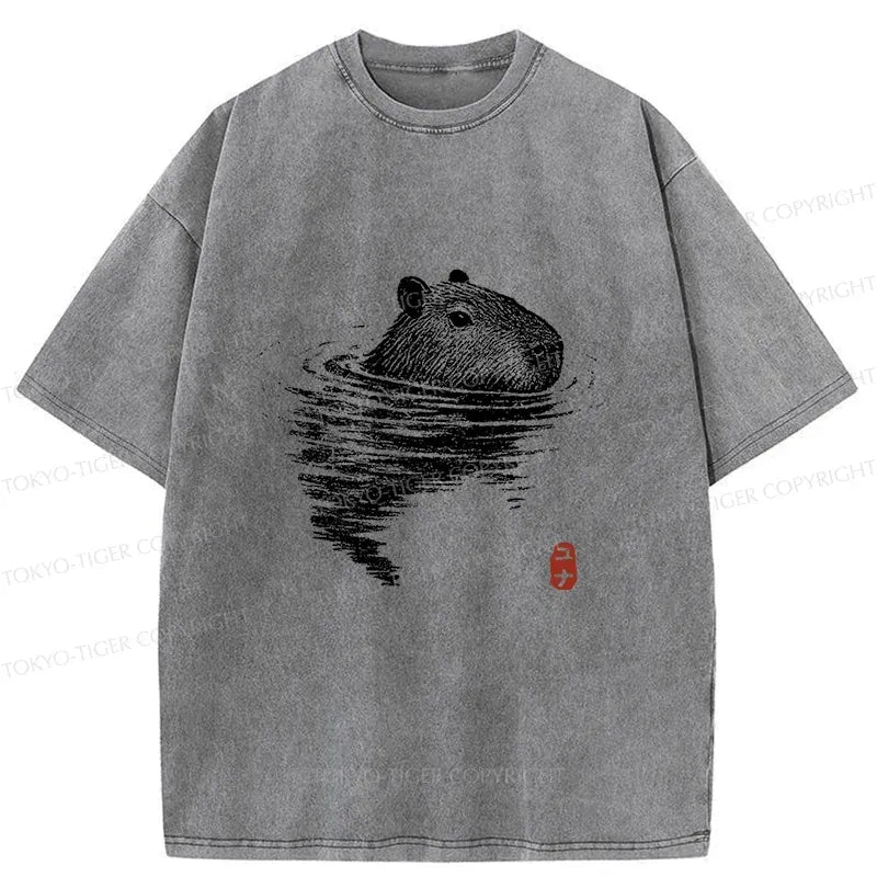 Unisex Retro Capybara Tee for Daily Wear